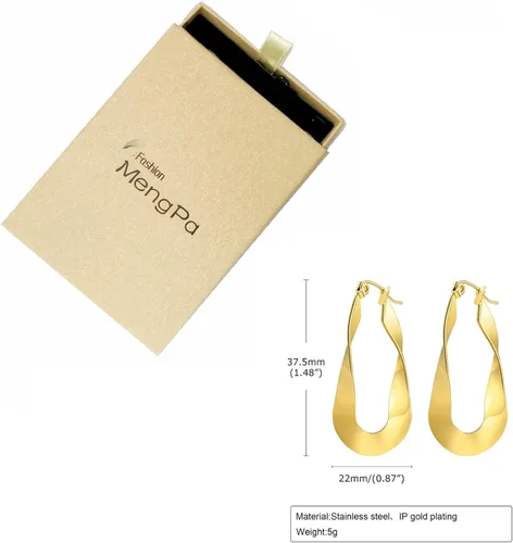 Miniatura 6 de MengPa Aretes de aro para mujer, chapados en oro negro, aretes de gota, joyería de moda