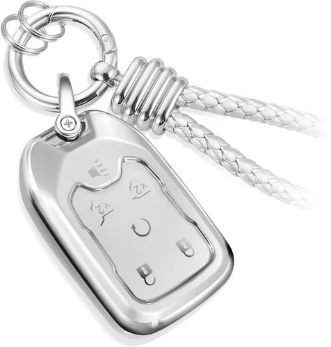 Miniatura 10 de Funda para llavero Nissan con llavero de cuerda trenzada de metal de lujo, funda suave mejorada para llave Nissan (solo 3 botones)