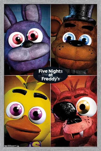 Miniatura 15 de Trends International Five Nights at Freddy's - Póster de pared cuádruple, 14.725 x 22.375 pulgadas, versión con marco de madera tipo granero