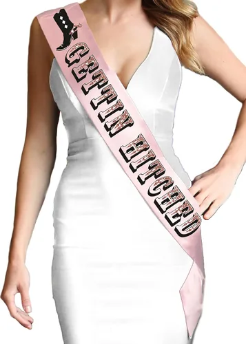 Miniatura 13 de Disco Cowgirl - Traje de despedida de soltera - Cowgirl Getting Hitched Bride Sash - Country Western Bridal Shower