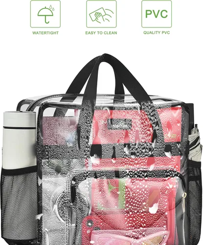 Miniatura 25 de MAY TREE Bolsa transparente para eventos en estadios de 12 x 6 x 12 pulgadas, bolsa de almuerzo transparente con correas reforzadas para trabajo