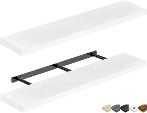 Miniatura 20 de QEEIG Estantes flotantes para pared de 23.6 pulgadas de largo, estante montado en la pared, baño, cocina, sala de estar, dormitorio, granja, A.