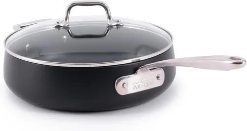 All-Clad HA1 Expert - Sartén antiadherente anodizada dura con tapa (4 cuartos de galón, 12 pulgadas), apta para lavavajillas, apta para horno hasta