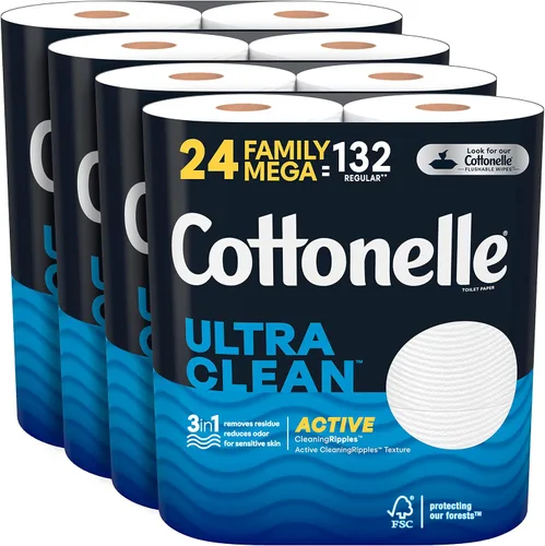 Miniatura 8 de Papel higiénico Cottonelle Ultra Clean, 9 Mega Rolls = 36 Regular Rolls, el empaque puede variar