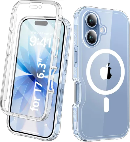 Miniatura 36 de Funda para iPhone 15 de cuerpo completo, protector de pantalla integrado, con protector de lente de cámara, [antiamarilleamiento], funda protectora