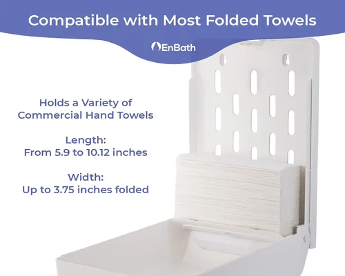 Miniatura 3 de Dispensador de toallas de papel comercial para montaje en pared, capacidad para 500 toallas de mano multipliegues, plegadas en Z, plegadas en C