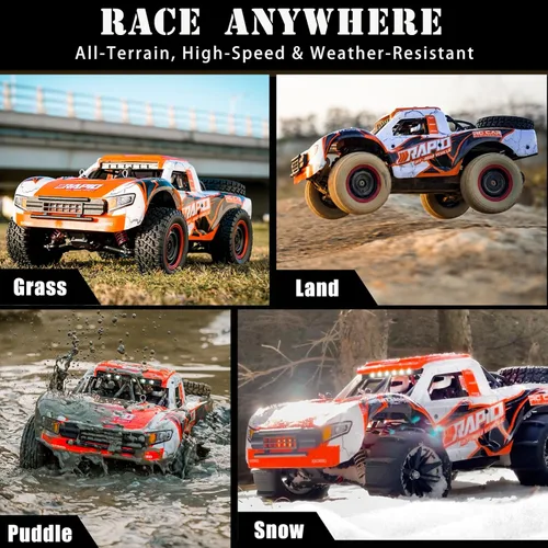 Miniatura 3 de 1:14 RC Cars 70 KMH de alta velocidad sin escobillas, coche de control remoto para todo terreno, camión trofeo rápido para adultos y niños, 4WD