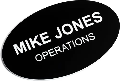 Miniatura 52 de Insignias de identificación con nombre grabadas personalizadas: identificación personalizada con pin o respaldo magnético, 1 pulgada x 3 pulgadas