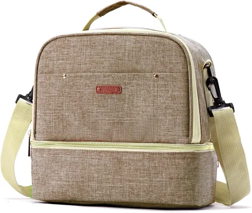 Miniatura 12 de Bolsa para extractor de leche con compartimento para extractor de leche, bolsa enfriadora y resistente a la humedad, doble capa para la madre, Gris