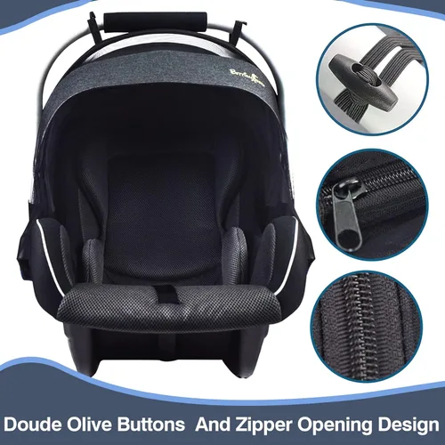 Miniatura 3 de Sysmie Mosquitera para cochecito Mosquitera para asiento de automóvil con cremallera, ajuste universal, calidad premium, duradera - Negro..