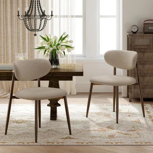 Miniatura 19 de MALOL Juego de 2 sillas de comedor, sillas de cocina con respaldo curvado con patas de metal y almohadillas antideslizantes, silla de comedor