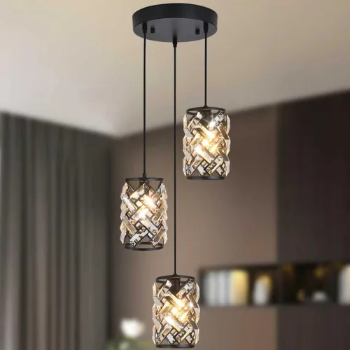 Miniatura 13 de Paquete de 3 luces colgantes para isla de cocina, 6000 K para isla de cocina, comedor, lámparas de iluminación colgantes de cristal de burbujas