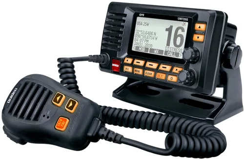 Miniatura 5 de Uniden UM725GBK Radio marítima VHF, todos los canales marinos de EE. UU., Canadá e internacionales, potencia de transmisión de 1 vatio/25 vatios
