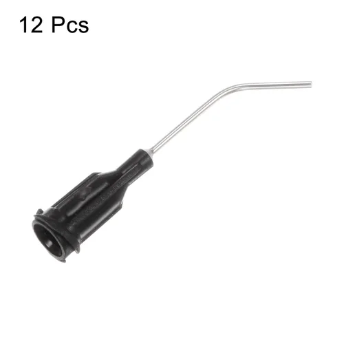 Miniatura 3 de HARFINGTON 12 piezas de agujas dispensadoras de punta roma, calibre 19, puntas dispensadoras curvadas a 45 grados, 1 pulgada de ángulo en el Negro