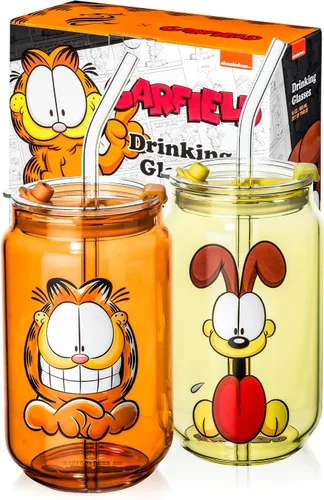 Miniatura 14 de Dragon Glassware x Barbie La Película - 16 oz Tazas de vidrio con tapas y popotes, Juego de 2 - Tazas de café helado con tapas - Vaso de vidrio