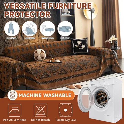 Miniatura 105 de VClife Fundas de sofá bohemio de felpilla para sofá seccional, fundas de sofá suaves y antideslizantes para sofá de 2 cojines, protector de muebles
