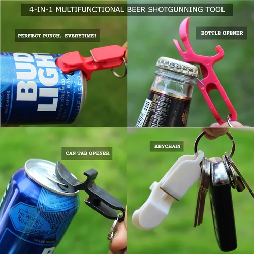Miniatura 4 de Embudo de cerveza con válvula, tubo extra largo de 2.5 pies (30 pulgadas) sin torceduras, llavero de escopeta, abridor de botellas, embudo premium
