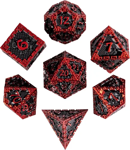 Miniatura 30 de UDIXI Juego de dados de metal de 7 troqueles, juego de dados poliédricos DND para juegos de rol y otros juegos de mesa (cobre antiguo)