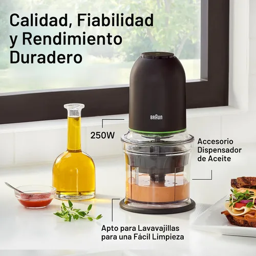 Miniatura 5 de Braun CH3012BK EasyPrep™ Mini procesador de alimentos, 4 tazas, negro