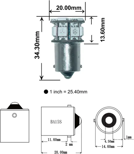 Miniatura 2 de PA 2 bombillas LED azules 13SMD 1156 para señal de giro, marcador lateral, respaldo de parada, luz trasera