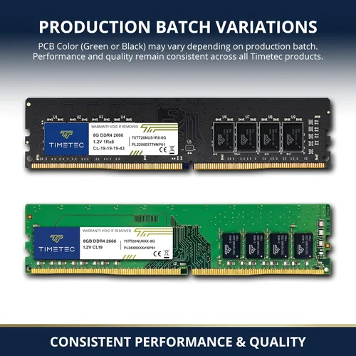 Miniatura 2 de Timetec 16GB KIT(2x8GB) DDR4 2666MHz PC4-21300 sin búfer, no ECC 1.2V CL19 1Rx8 rango único 288 pines UDIMM módulo de memoria RAM de actualización