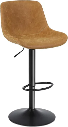 Miniatura 23 de Juego de 2 taburetes de bar, taburetes de bar giratorios de altura de mostrador con respaldo, sillas de bar ajustables, taburete alto sin brazos