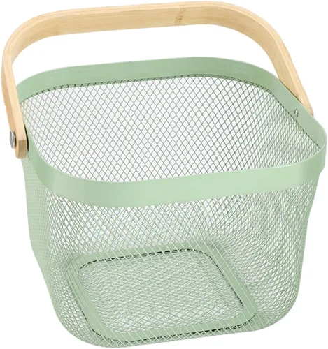 Miniatura 18 de AJIODA Cesta de acero de malla metálica, cesta organizadora de almacenamiento, cesta de cocina colgante multifuncional, cesta de frutas con mango