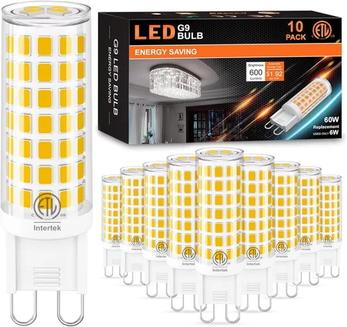 Miniatura 9 de Bombilla LED G9 de 6 W (equivalente a halógeno de 60 W), bombilla G9 con base de dos pines, blanco natural 4000K G9 bombillas de base para Natural