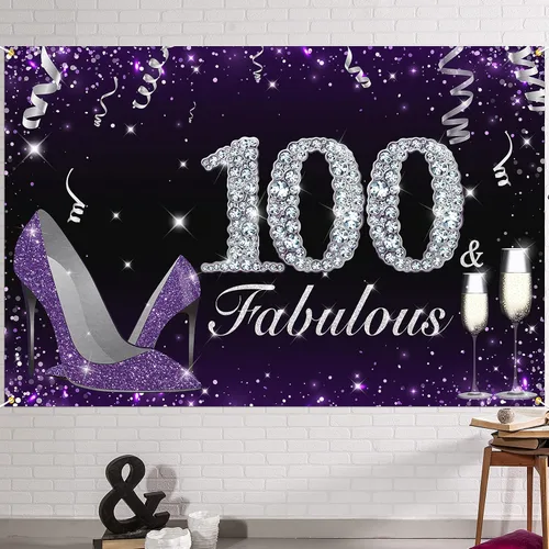 Miniatura 18 de HAMIGAR Fabuloso telón de fondo de cumpleaños tacones altos morados