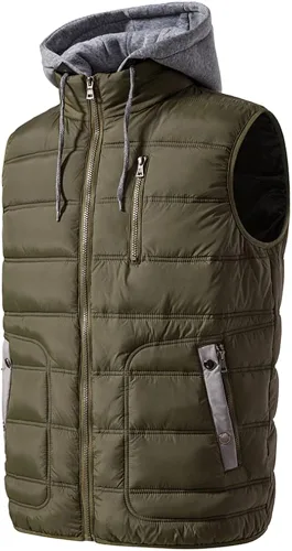 Miniatura 3 de Msmsse Chalecos de invierno para hombre ropa de abrigo extraíble con capucha