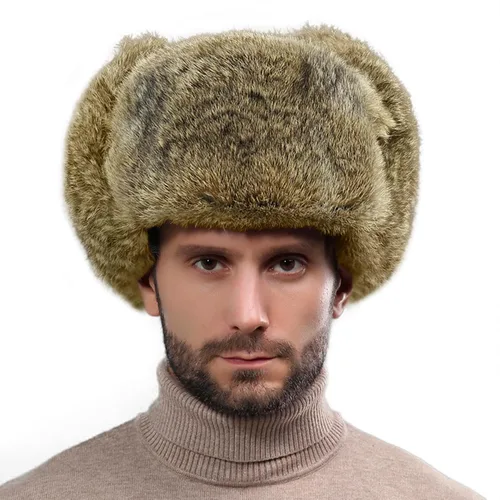 Miniatura 10 de Sombrero de invierno cálido y resistente al viento para hombre, de piel sintética, suave y térmica, para caza, esquí, senderismo, sombrero de nieve