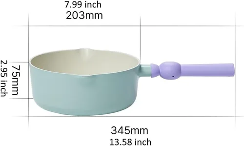 Miniatura 3 de Better Finger Kitchen - Mini wok antiadherente de 7 pulgadas con asa, revestimiento de cerámica de cocción saludable, olla para derretir leche con 2