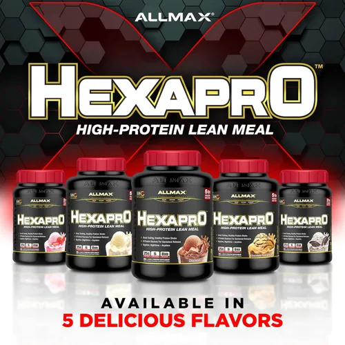 Miniatura 6 de ALLMAX HEXAPRO, Chocolate - 2 lb - 25 gramos de proteína por porción - 8 horas de liberación sostenida - cero azúcar - 21 porciones