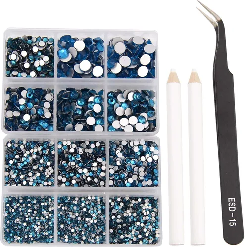 Miniatura 54 de NCB 288 diamantes de imitación de cristal redondos para arte de uñas, con parte trasera plana, para hacer accesorios de bricolaje, zapatos, ropa