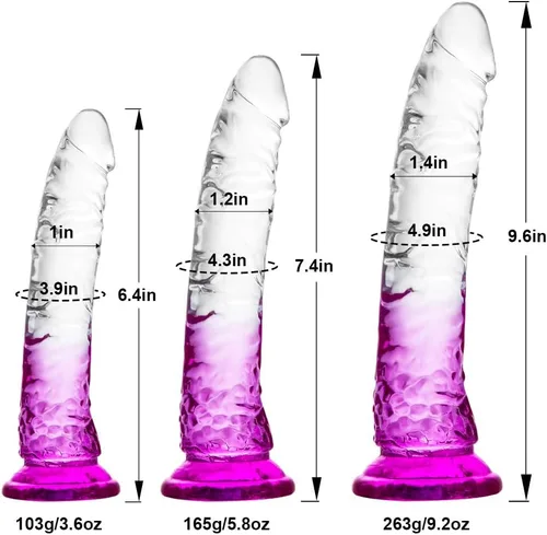Miniatura 4 de Consolador realista de 3 tamaños (6.4 pulgadas, pequeño, 7.4 pulgadas, mediano, 9.6 pulgadas grande), sin huevo, perfecto para placer anal