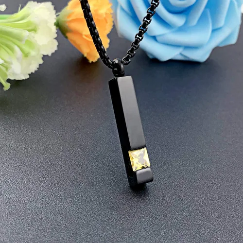 Miniatura 82 de YOUFENG collar con urna para cenizas, cubos de piedras natales, urna para cenizas humanas, collar de urna de cremación, relicario, recuerdo
