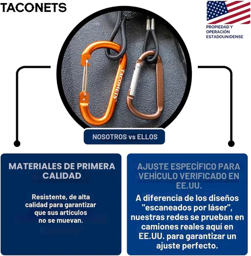 Miniatura 6 de Red de carga sobre de TacoNets para Toyota 4Runner - Compatible con 2010-2024 con 2ª fila - Bungee de 5 mm mejorado - Bolsa de almacenamiento
