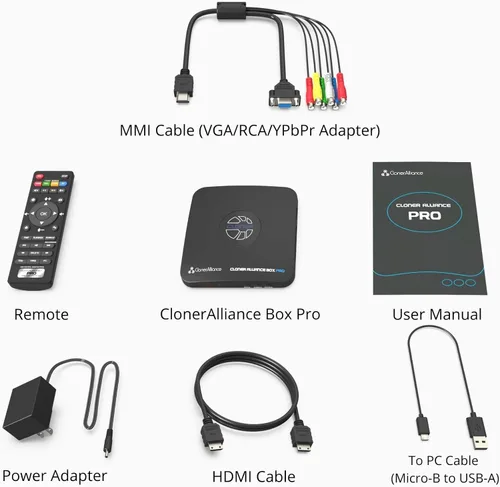 Miniatura 8 de HDML-Cloner Box Pro captura videos/juegos y reproducelos instantáneamente con el control remoto, programe grabaciones, entrada HDMI/VGA/AV/YPbPr.