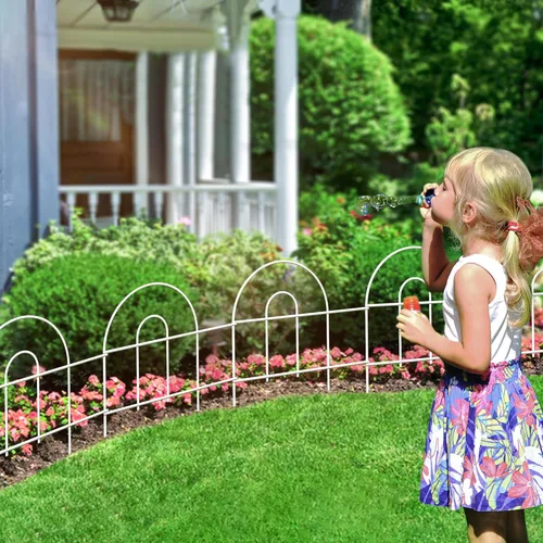 Miniatura 2 de FOREHOGAR Borde decorativo blanco para valla de jardín, 18 pulgadas x 50 pies, alambre de metal para exteriores, valla de jardín, cama de flores
