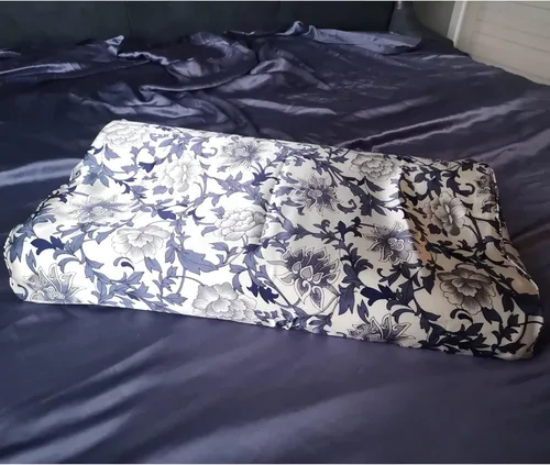 Miniatura 7 de Funda de almohada de seda para almohada de cuello de espuma viscoelástica, funda de almohada de seda de morera pura para almohada cervical de Beige