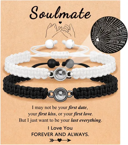 Miniatura 11 de UNGENT THEM Pulseras "I Love You" en 100 Idiomas, Regalos para Parejas para Novio, Novia, Mi Amor, Alma Gemela, Regalo de Aniversario, Día de San