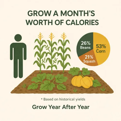 Miniatura 2 de Calorie Crop Survival Kit de semillas de 1 mes – Cultiva calorías de 30 días – Semillas de maíz, frijoles y calabaza – Polinización abierta
