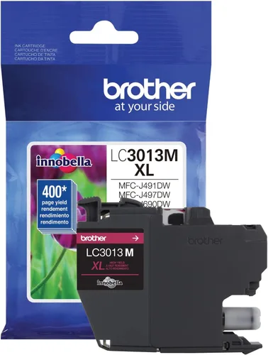 Miniatura 12 de Brother LC30132PKS - Paquete de 2 cartuchos de tinta negra de alto rendimiento, rendimiento de página de hasta 400 páginas/cartucho, LC3013 Negro