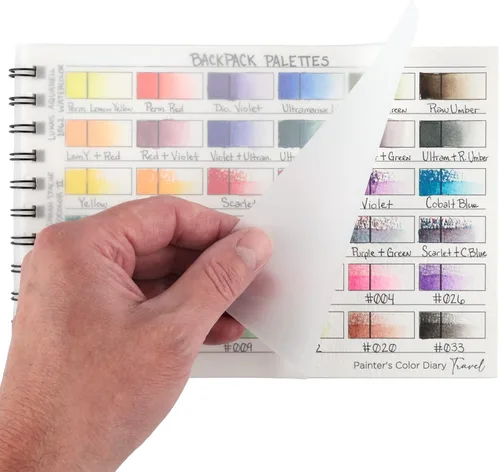 Miniatura 2 de HG Art Concepts Diario de color para pintores de tamaño de viaje, acuarela, paquete de 2, libro de muestras de color sin ácidos encuadernado