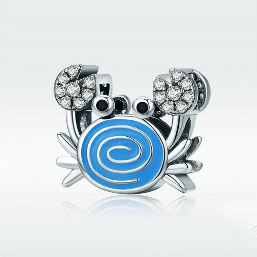 Miniatura 3 de Junyi Jewelry Abalorio de sirena de plata de ley 925 con diseño de pez de delfín y ballena para pulsera Pandora