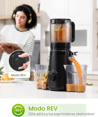 Miniatura 7 de TUUMIIST - Exprimidor de prensado en frío con canal de alimentación extra grande de 5.3 pulgadas para frutas y verduras enteras, fácil de limpiar