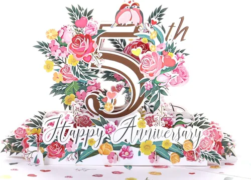Miniatura 12 de iGifts And Cards Tarjeta desplegable 3D de 15 aniversario – aniversario de boda de 15 años para pareja, recuerdo romántico para marido, esposa