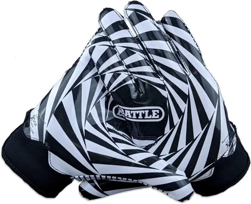 Miniatura 25 de Battle Sports - Guantes de fútbol americano para receptor abierto con dorso de mano, ultraadherentes y con agarre, antideslizantes, para adultos