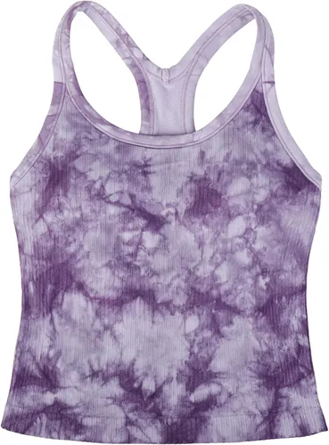 Miniatura 14 de sphinx cat - Camiseta corta de entrenamiento para mujer, camiseta sin mangas, acanalada, con espalda cruzada y brasier integrado