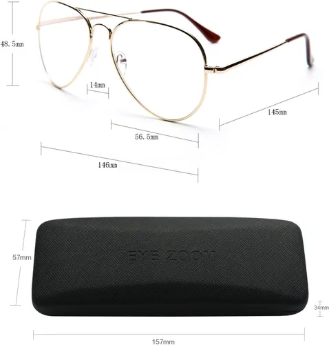 Miniatura 7 de Paquete de 2 lentes de lectura con bloqueo de luz azul, estilo aviador, anti rayos azules y UV, para hombres y mujeres